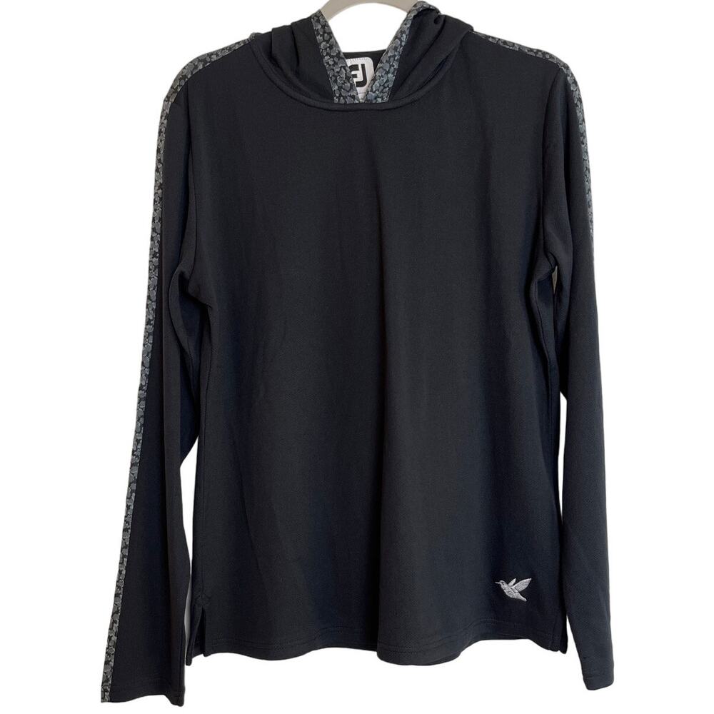 FootJoy Womens Mid Layer Hoodie Pullover Bird Embroidered Size L Golf Athletic